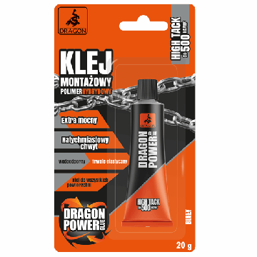 Montavimo klijai Dragon Power hibridinis polimeras BALTAS 20g Dragon