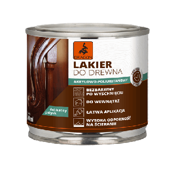 Akrilo-Poliuretano Lakas Medienai bespalvis švelnus blizgesys 200ml Dragon