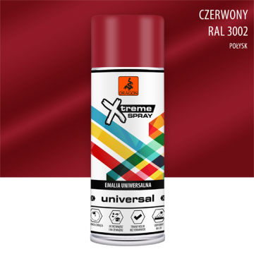 Universalus Emalio Purškiklis czerwony RAL 3002 400ml Dragon