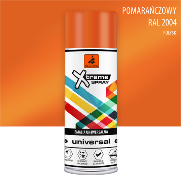 Universalus Emalio Purškiklis pomarańczowy RAL 2004 400ml Dragon