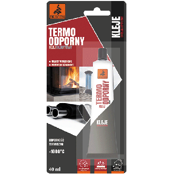 Karščiui atsparūs silikatiniai klijai 40ml Dragon