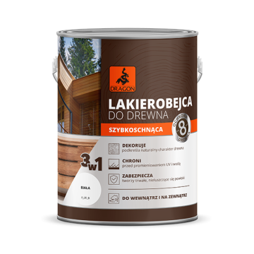 Greitai Džiūstantis Lakas Medienai balta 2,5L Dragon