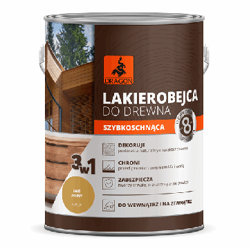 Greitai Džiūstantis Lakas Medienai šviesaus ąžuolo spalva 2,5L Dragon